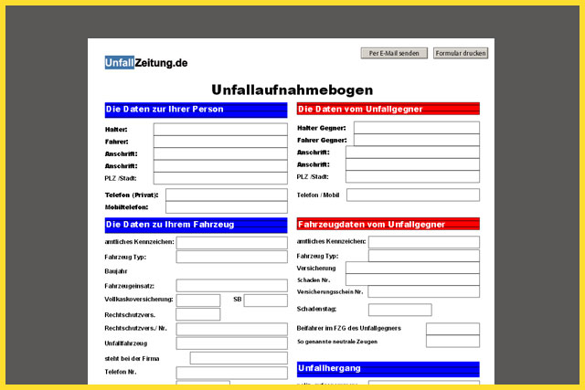 Unfallaufnahme-Formular | Reinhard Brandt